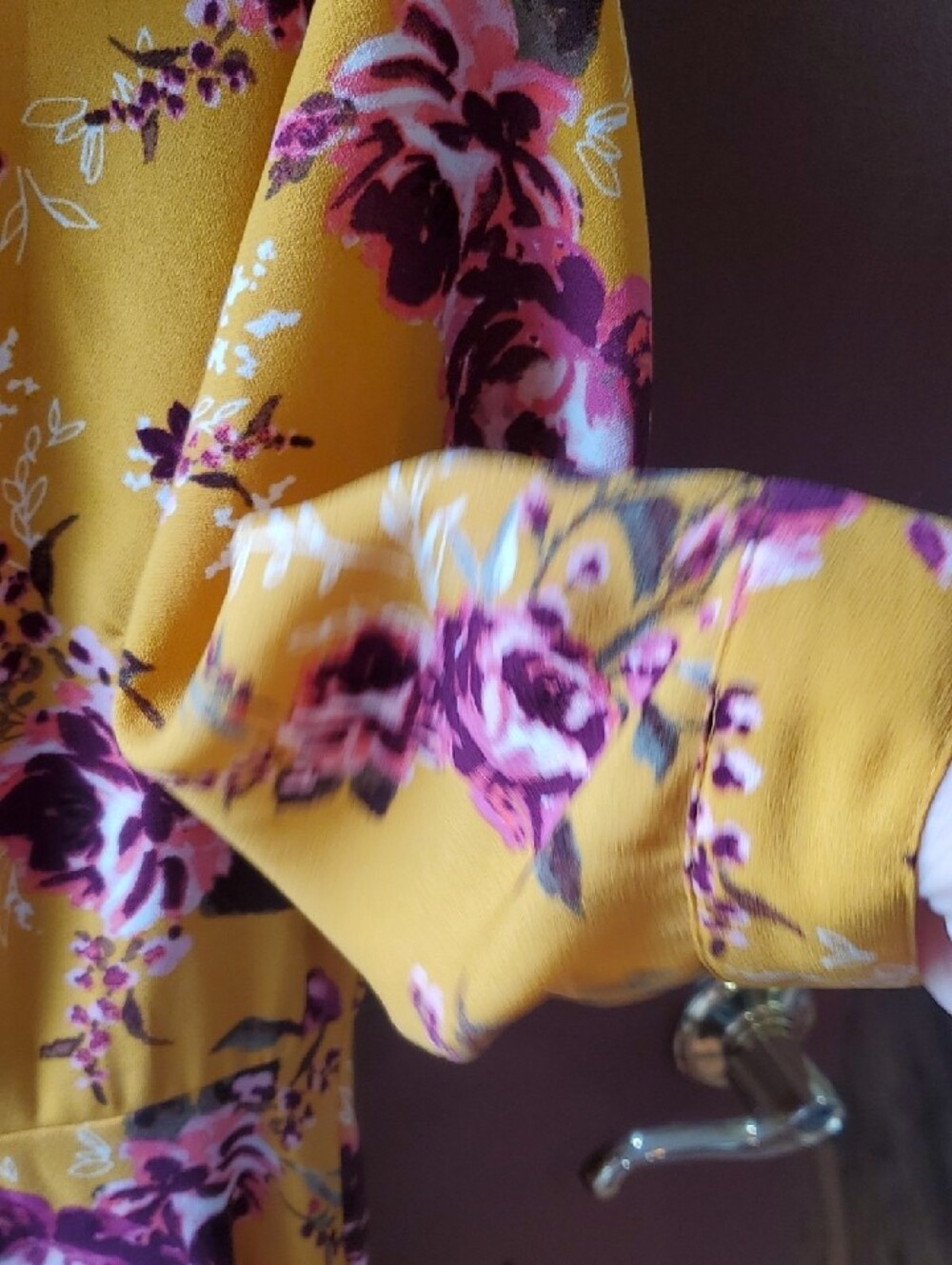 Time and Tru Mustard Yellow Floral Maxi Dress - Picture 4 of 10